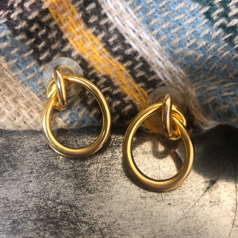 Vintage Gold Hoop Knot Earrings